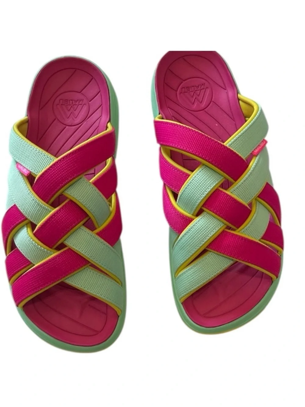 Malibu Sandals Zuma LX Woven Slide Arch Support Cushioned Size 10